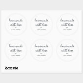 Homemade met Love Personalized Black White Gift Ronde Sticker (Vel)