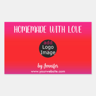 Homemade met Love Professional Logo Rechthoekige Sticker