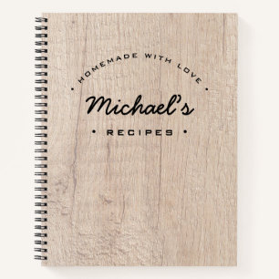 Homemade met Love Recipe Rustic Wood Custom Notitieboek