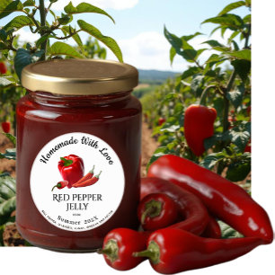 Homemade met Love Red Pepper Jelly Summer 202X Ronde Sticker