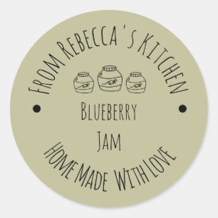 Homemade met Love Sage Green Jam Canning Label