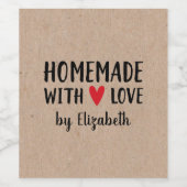 Homemade met Love Wijn Etiket (Enkel label)