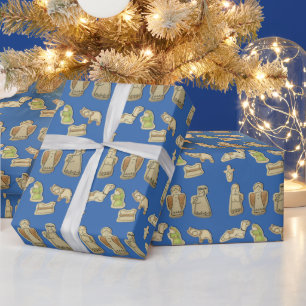Homemade Natitivity Cookie Wrapping Paper Cadeaupapier