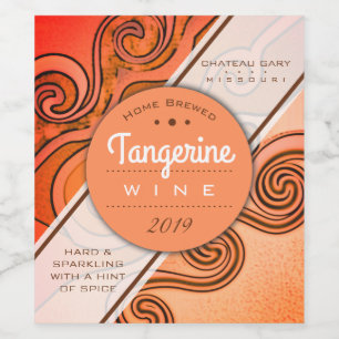 Homemade oranje wijncider gepersonaliseerd wijn etiket