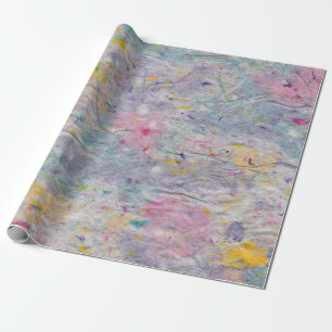 Homemade-papier met kleurrijke pulp-accessoires cadeaupapier