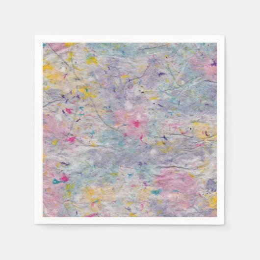 Homemade-papier met kleurrijke pulp-accessoires servetten (Voorkant)