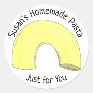 Homemade Pasta Gepersonaliseerd Macaroni Italiaans Ronde Sticker