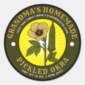 Homemade Pickled Okra Vintage Label Template (Voorkant)