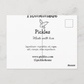 Homemade pickles gemaakt met liefde tekstwebsite t briefkaart (Achterkant)