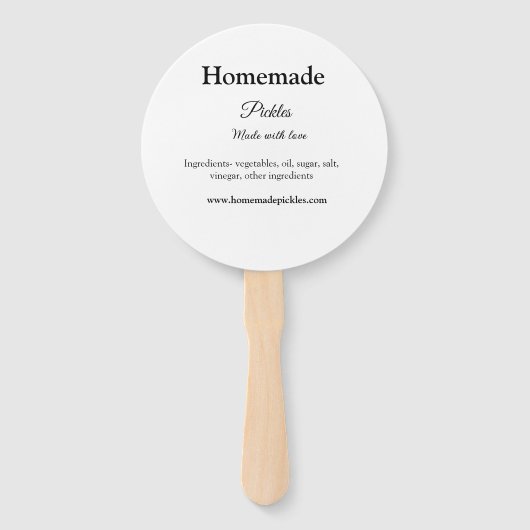 Homemade pickles gemaakt met liefde tekstwebsite t handwaaier (Voorkant)