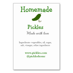Homemade pickles gemaakt met liefde tekstwebsite t kaart