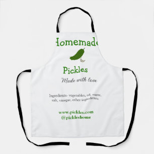 Homemade pickles gemaakt met liefde tekstwebsite t schort