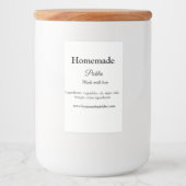 Homemade pickles gemaakt met liefde tekstwebsite t voedselcontainer etiket (Voorkant)