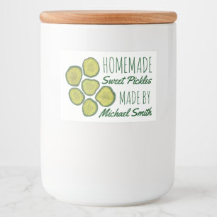 Homemade Pickles Sweet Chips Dill Pickle Shop Voedselcontainer Etiket