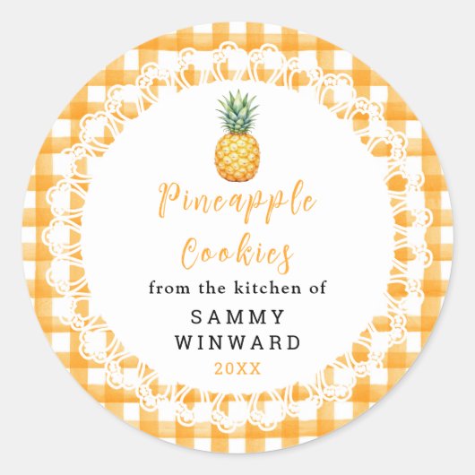 Homemade Pineapple Cookie Label (Voorkant)