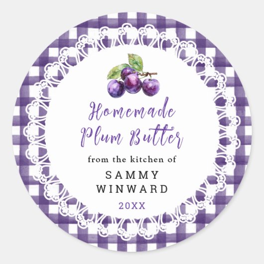 Homemade Plum Butter Label (Voorkant)