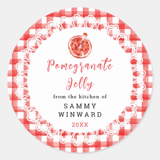 Homemade Pomegranate Jelly Label (Voorkant)