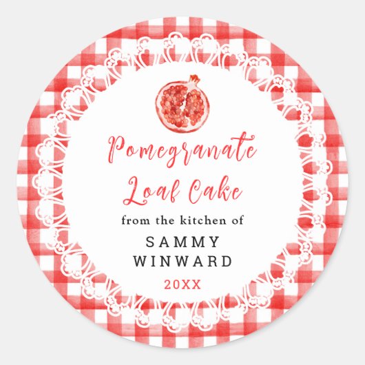 Homemade Pomegranate Loaf Cake Label (Voorkant)