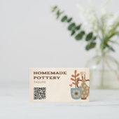 Homemade Pottery Ceramic Art Sculpt Clay Qr Code Visitekaartje (Staand voorkant)