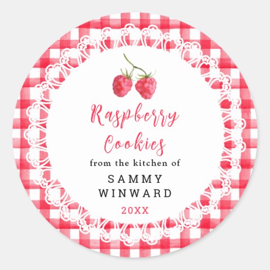 Homemade Raspberry Cookies Label (Voorkant)