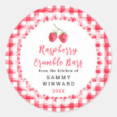 Homemade Raspberry Crumble Bars Label (Voorkant)
