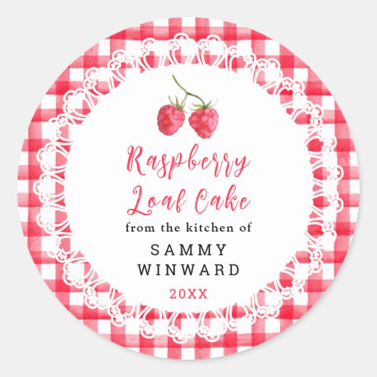 Homemade Raspberry Loaf Cake Label (Voorkant)