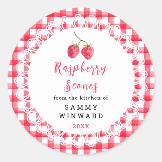 Homemade Raspberry Scones Label (Voorkant)
