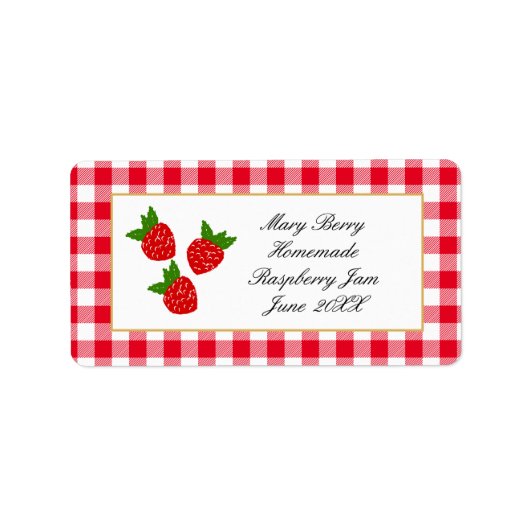 Homemade raspberry sum mer vruchtenjam hamper etiket (Voorkant)