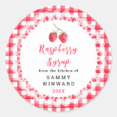Homemade Raspberry Syrup Label (Voorkant)