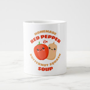 Homemade Red Pepper en Butternut Squash Soup Extra Grote Beker
