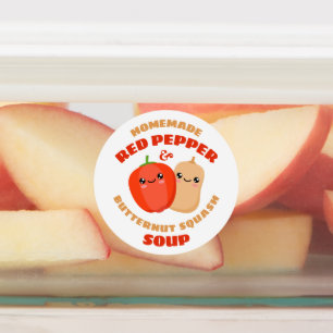 Homemade Red Pepper en Butternut Squash Soup Labels