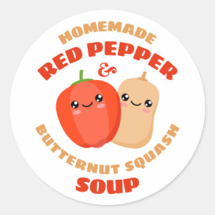 Homemade Red Pepper en Butternut Squash Soup Ronde Sticker