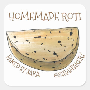 Homemade Roti Indian Chapati Bread van Vierkante Sticker