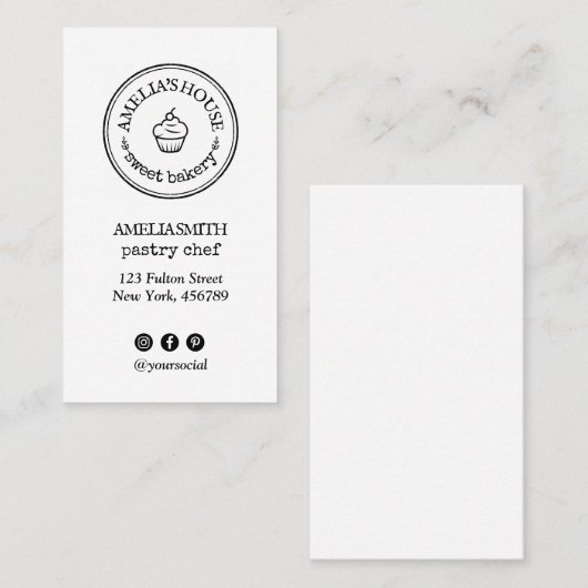 Homemade rustige logo aangepaste sociale eenvoudig visitekaartje (Voorkant / Achterkant)