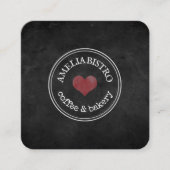 Homemade rustige logo aangepaste zwarte-bordkwadra vierkante visitekaartje (Voorkant)