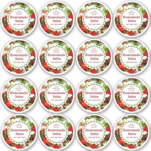 Homemade salsa uit uw keukenbliksetiket sticker (Voorkant)