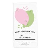 Homemade Soap Business Lemon Limoen Roze Etiket (Voorkant)