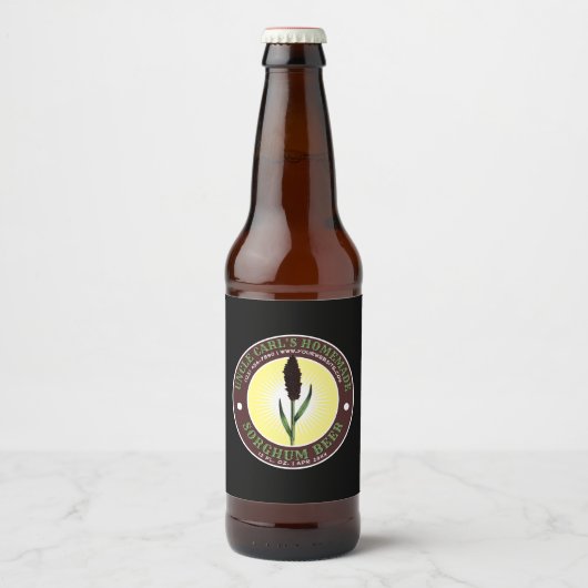 Homemade Sorghum Beer Label Sjabloon Bier Etiket (Voorkant)