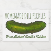 Homemade Sour Dill Green Kosher Pickles Canning Voedselcontainer Etiket (Enkel label)