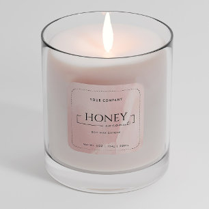 Homemade Soy Candle Chic Calligraphy Pink Classic Vierkante Sticker