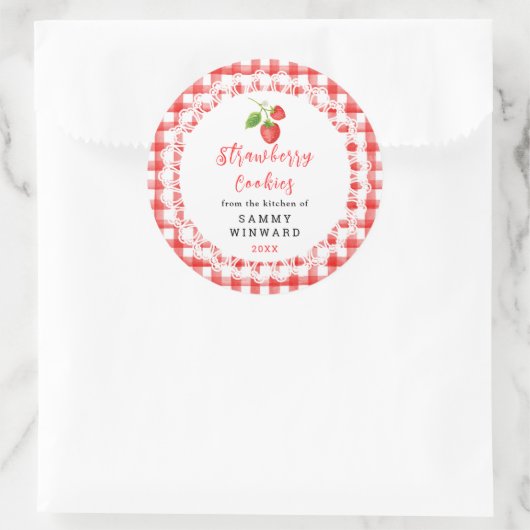 Homemade Strawberry Cookies Label (Tas)