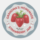 Homemade Strawberry Jam Canning Jar Labels (Voorkant)