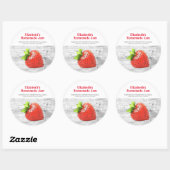 Homemade Strawberry Jam Custom Silver Red Classic Ronde Sticker (Vel)