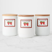Homemade Strawberry Jam Design Voedselcontainer Etiket (Flessen)