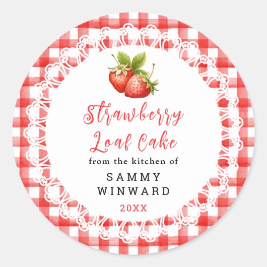 Homemade Strawberry Loaf Cake Label (Voorkant)