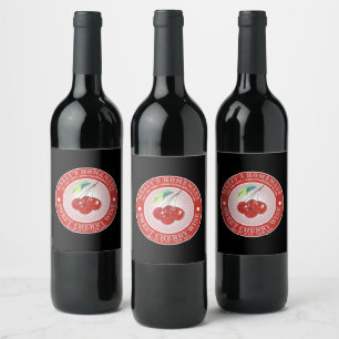 Homemade Sweet Cherry Wine Sjabloon Wijn Etiket
