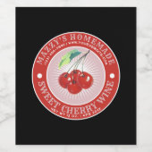 Homemade Sweet Cherry Wine Sjabloon Wijn Etiket (Enkel label)