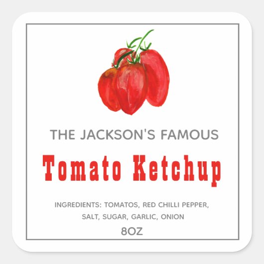Homemade Tomato Ketchup | Sauce Label (Voorkant)