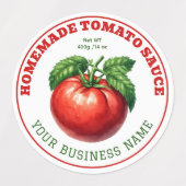 Homemade Tomato Sauce Canning Product Label (Design 1)