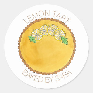 Homemade van de keuken van Lemon Tart Pie Ronde Sticker